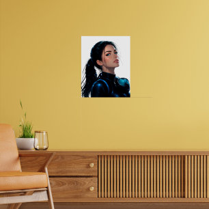 Futuristisches Tauchen Mädchen Digitale Kunst. Poster