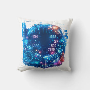 Futuristisches Tech-Interface-Kissen – Digitales H Kissen