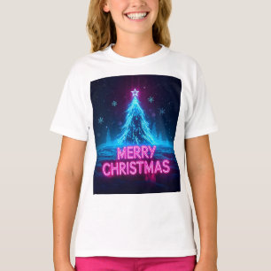 Futuristisches Weihnachtsglühdesign T-Shirt