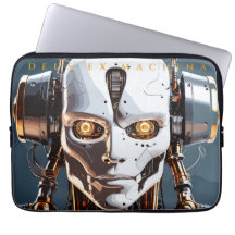 Futuristisches Weißgold-Android-Cyborg-Gesicht