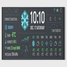 Futuristisches Wetter-Dashboard-UI-Wrap-Papier Geschenkpapier