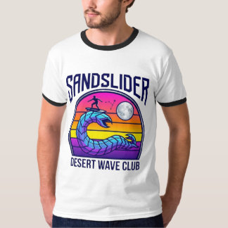 Futuristisches Wüstenwurm-Surf-Club-Synthwave-T-Sh T-Shirt