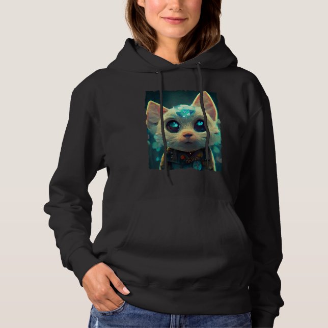 Fuuny Crystal Stone Cat Hoodie (Vorderseite)