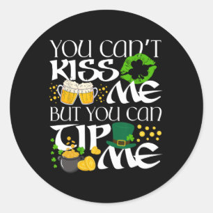 Fuuny Irish St Patrick's Day Waitress Rtender Sham Runder Aufkleber