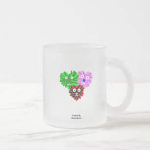 Fuzzies cardiaques Petite Mug en verre dépoli