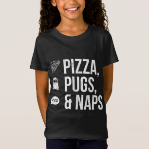 Fuzzo Zitat Pizza Mops und Nickerchen T-Shirt