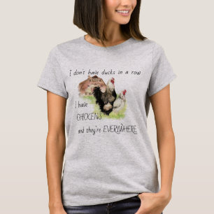 Fuzzo Zitate Hühner überall Spaß Kunst T-Shirt