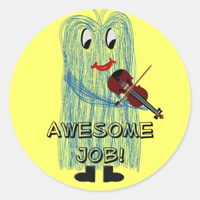 Fuzzy16inch, Phantastisch Job! Runder Aufkleber (Vorderseite)