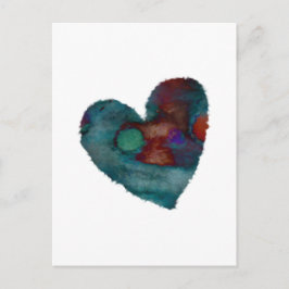 Fuzzy Blue Heart Postcard Postkarte