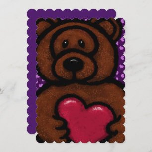 Fuzzy Brown Bear Holding Herz Valentine