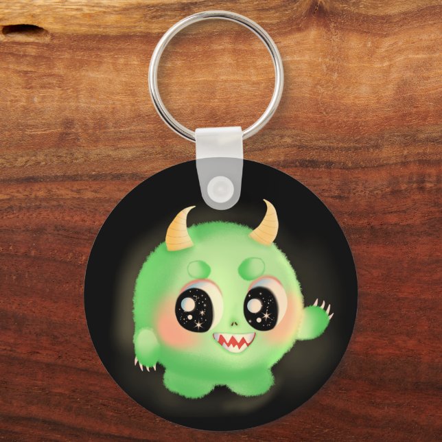 Fuzzy Friendly Monster Kreatur Schlüsselanhänger (Vorderseite)