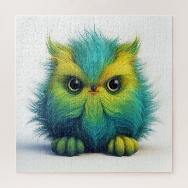 Fuzzy Green Owl Creator Puzzle (Vertical)