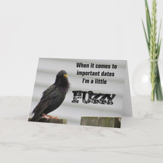 Fuzzy Headed Bird Karte (Vorderseite)