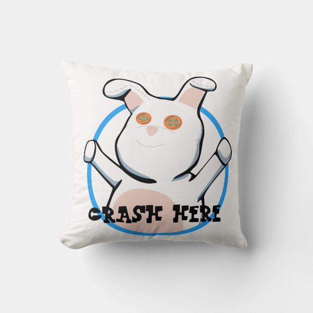 Fuzzy Hintern - Absturz hier Kissen (Vorderseite)