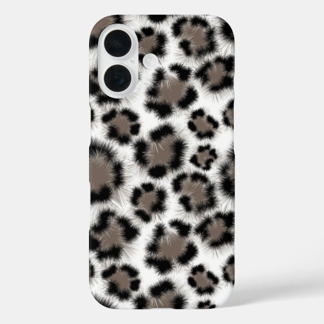 Fuzzy Leopard Druck – Wild Chic Handyhülle iPhone 16 Hülle (Rückseite)