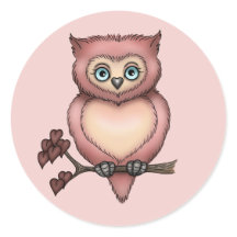 Fuzzy Pink Owl Liebe Herz Valentine