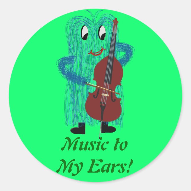 FuzzyBassPlayer Runder Aufkleber (Vorderseite)