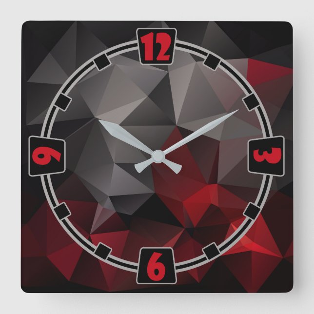 FuzzyFoxArt 3 Quadratische Wanduhr (Vorderseite)