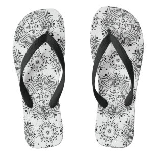 FuzzyFoxArt, Schwarz und Weiß Flip Flops