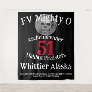 FV Mighty O Halibut Slayers Whittier Alaska Wandteppich