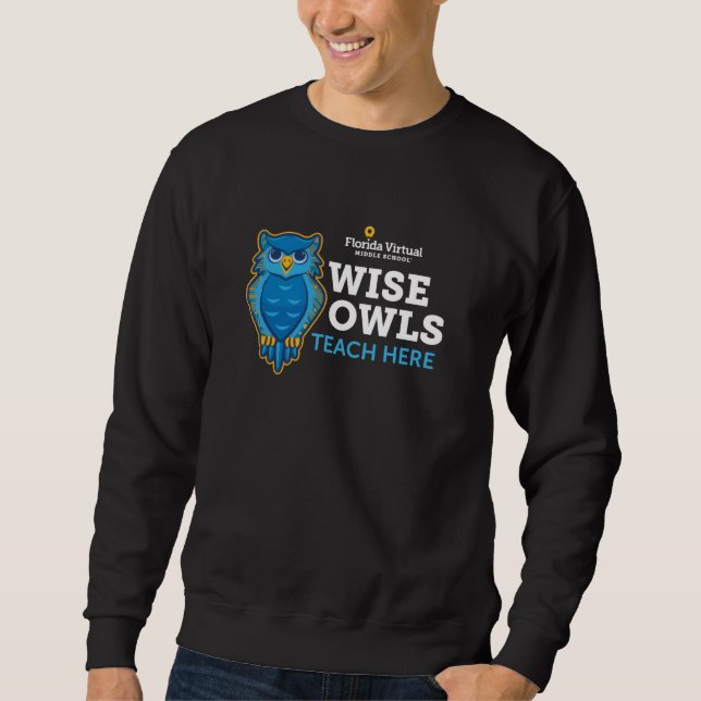FVMS Weise Eulen unterrichten hier Männer Basic Sweatshirt (Vorderseite)