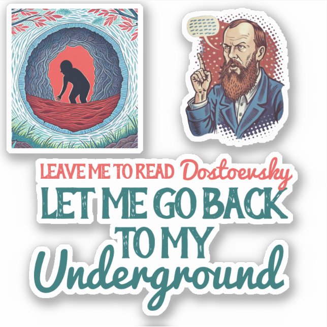 Fyodor Dostoevsky Der Untergrund Mann Aufkleber (Vorderseite)