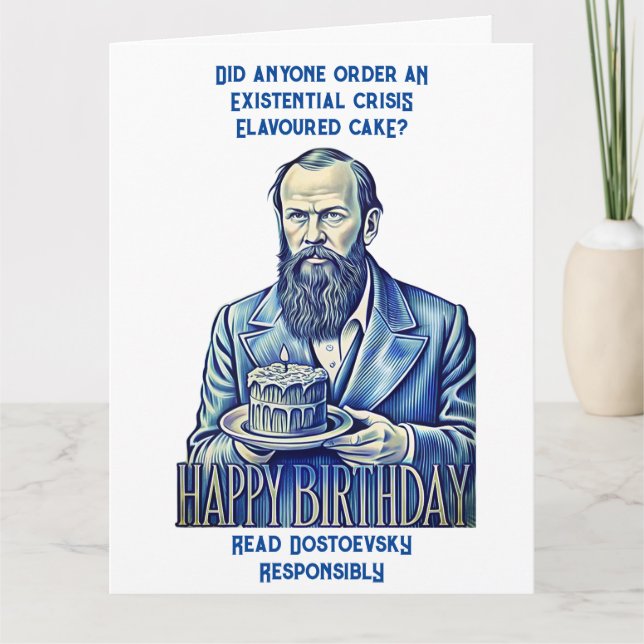 Fyodor Dostoevsky - Happy Birthday Karte (Vorderseite)