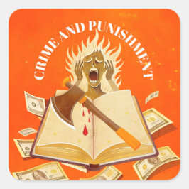 Fyodor Dostojewski, Zitat, Verbrechen und Strafe Quadratischer Aufkleber