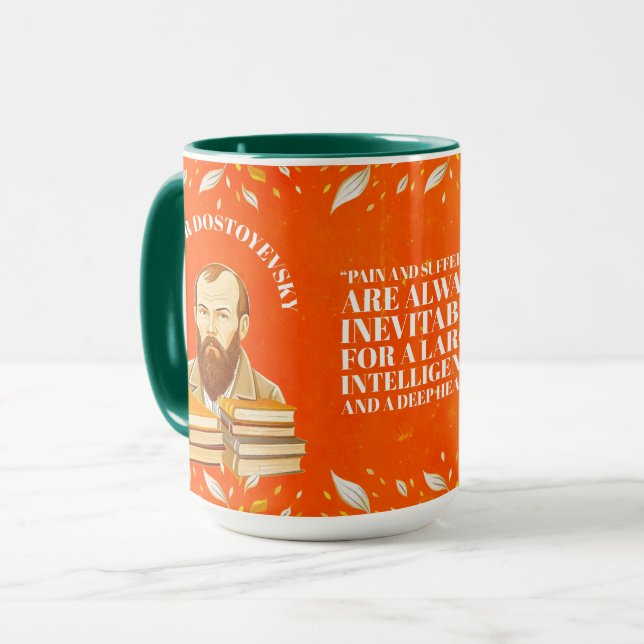Fyodor Dostojewski, Zitat, Verbrechen und Strafe Tasse (Vorderseite Links)