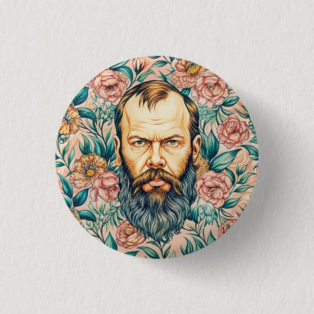 Fyodor Dostojewsky - Russische Literatur Button (Vorderseite)