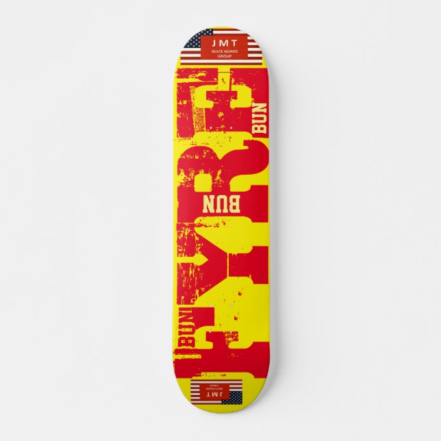 FYRE BUN !  JMT Skateboard, 7¾" Deck Skateboard (Vorne)