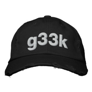g33k bestickte kappe