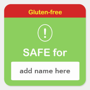 g4 - SAFE LEBENSMITTELETIKETT mit Individuelle Nam Quadratischer Aufkleber