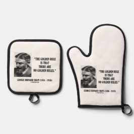G. B. Shaw Golden Rule No Golden Rules Zitat Ofenhandschuh & Topflappen-Set