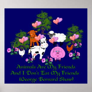G. B. Shaw Vegetarian Zitat Poster