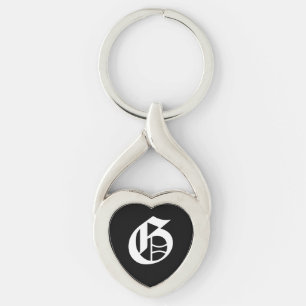 "G" Black Heart Keychain Schlüsselanhänger