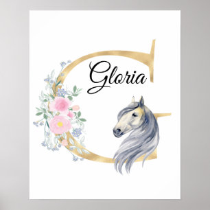 G-Buchstaben personalisierte Bezeichnung Monogramm Poster