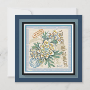 G Bureau de la création Carte blanche à fleurs jau