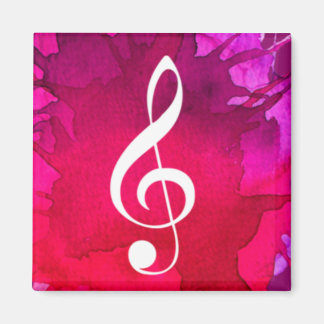 G Clef mit Magenta Hintergrund Magnet
