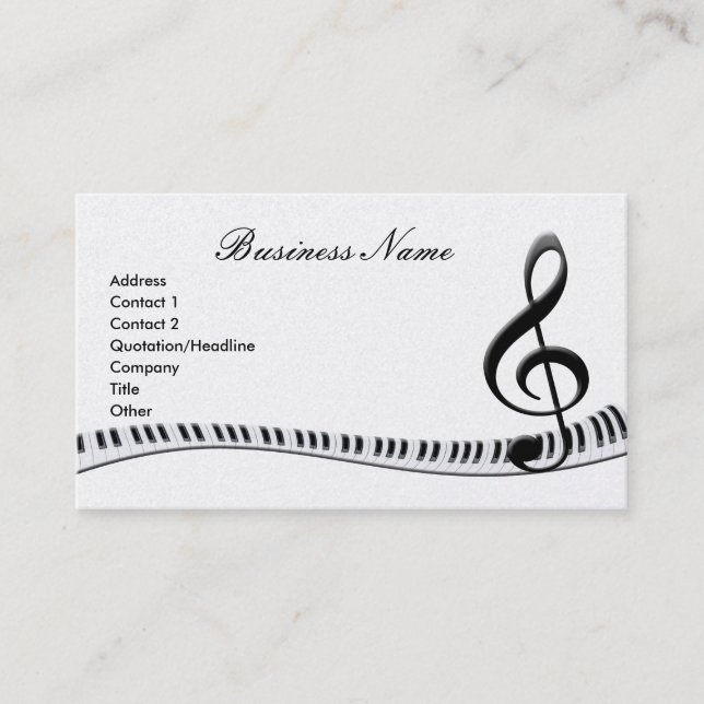 G-Clef & Music Notes Cartes de visite (Devant)