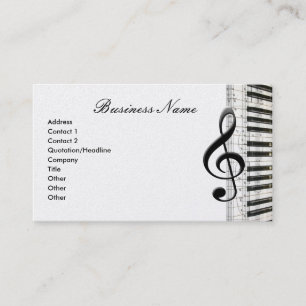 G-Clef & Piano Clavier Notes musicales Carte de vi