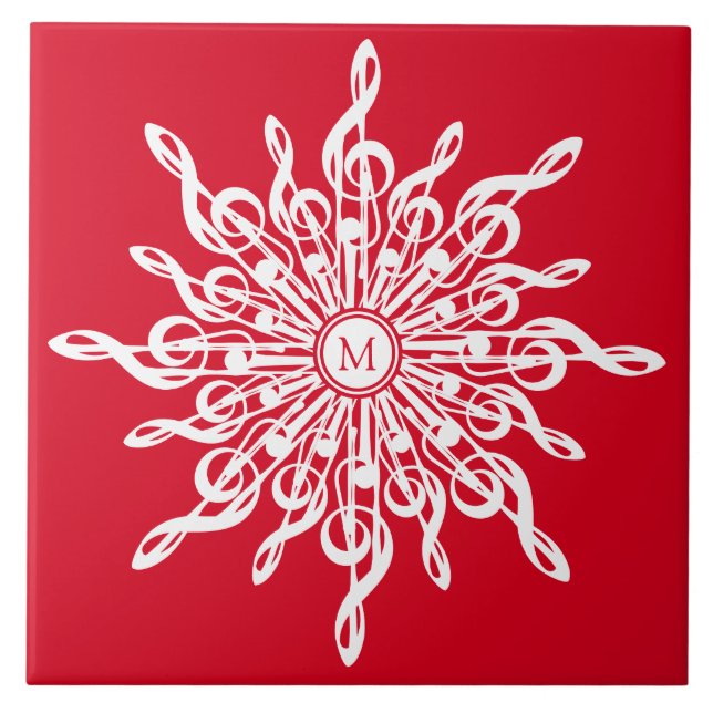 G-Clef Snowflake Fliese (Vorderseite)
