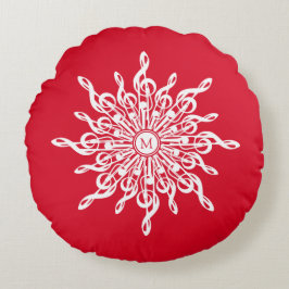 G-Clef Snowflake Rundes Kissen