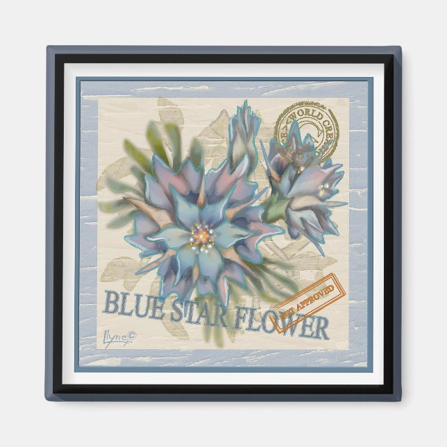 G Creation Büro blaue Blume Magnet (Vorne)