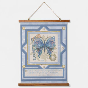 G Creation Büro blauer Schmetterling Wandteppich Mit Holzrahmen