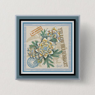 G Creation Büro gelbe Blume Button