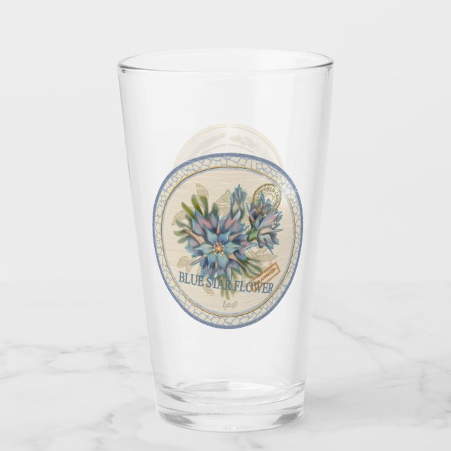 G Creation Office - blaue Blume Glas (Vorderseite)