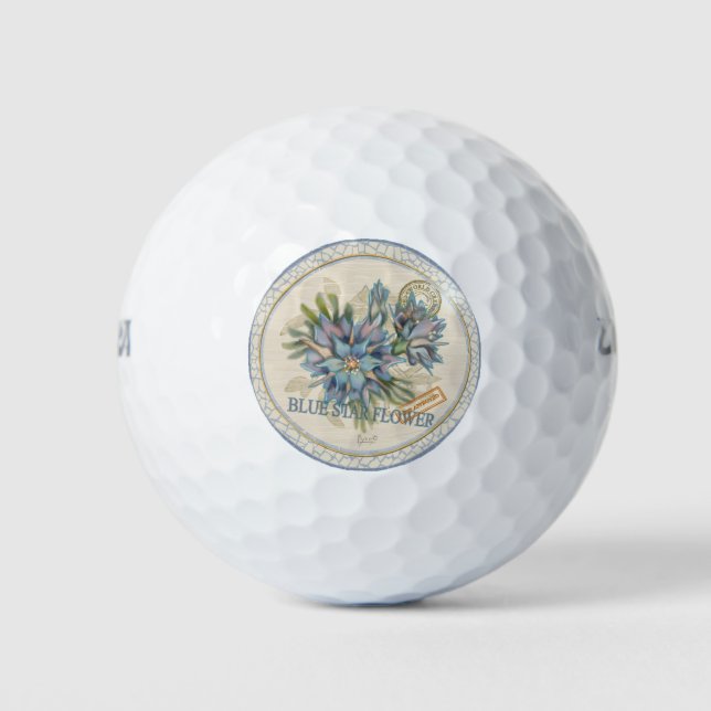G Creation Office - blaue Blume Golfball (Vorderseite)
