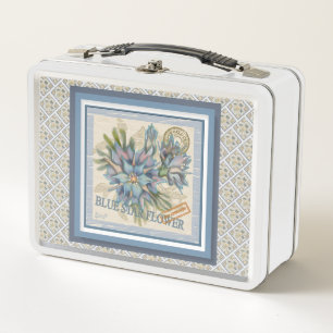 G Creation Office - blaue Blume Metall Brotdose