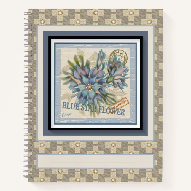 G Creation Office - blaue Blume Notizbuch (Vorderseite)